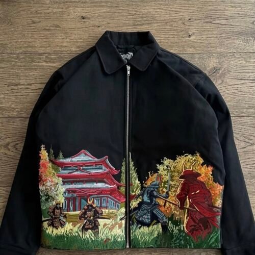 Veste Harajuku Streetwear – Design Samouraï Japonais Édition Limitée