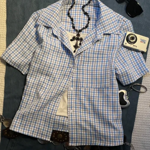 Chemisette "Vintage Check" – Coupe Ajustable & Style Casual